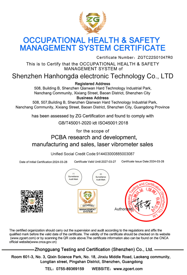 ISO 45001 Healthy &Safety Certificate